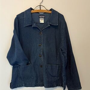 FDJ French Dressing Sz 18 Blue Jean Denim Jacket Long Sleeve w/ Pockets